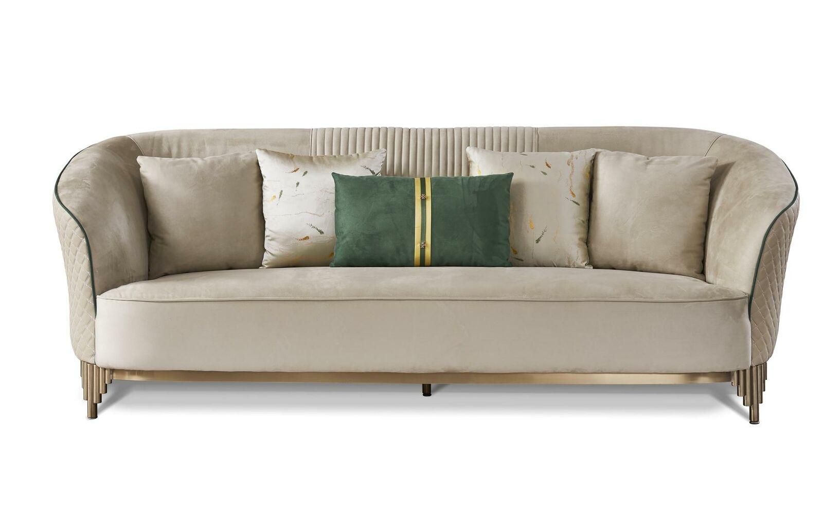 Dreisitzer 3 Sitzer Designer Sofa Polster Sofas Couchen Stoff Textil Leder
