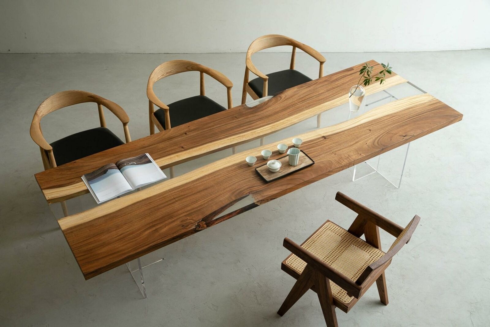 Esstisch River Tisch Massiv Tische 220x80 Flusstisch Meer Waterfall