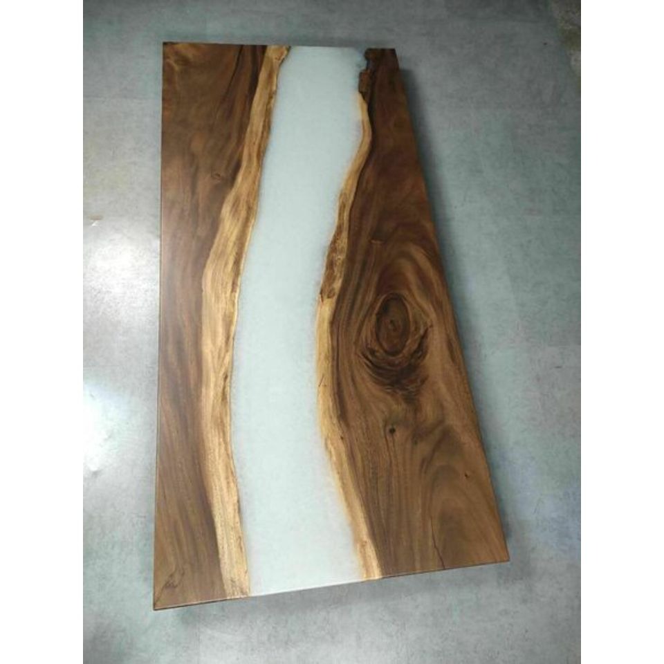 epoxid harz esstisch echtes holz deko massive möbel wasserfall epoxy tisch