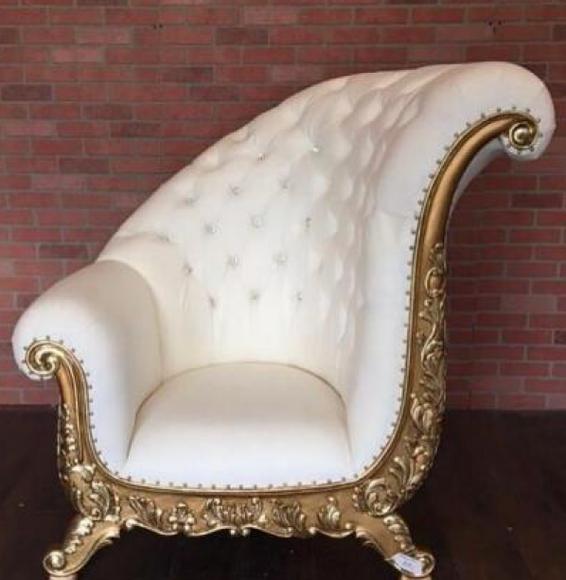 Thron Sessel Königlicher Polster Stühle Chesterfield Samt 1 Sitzer Antik Stil