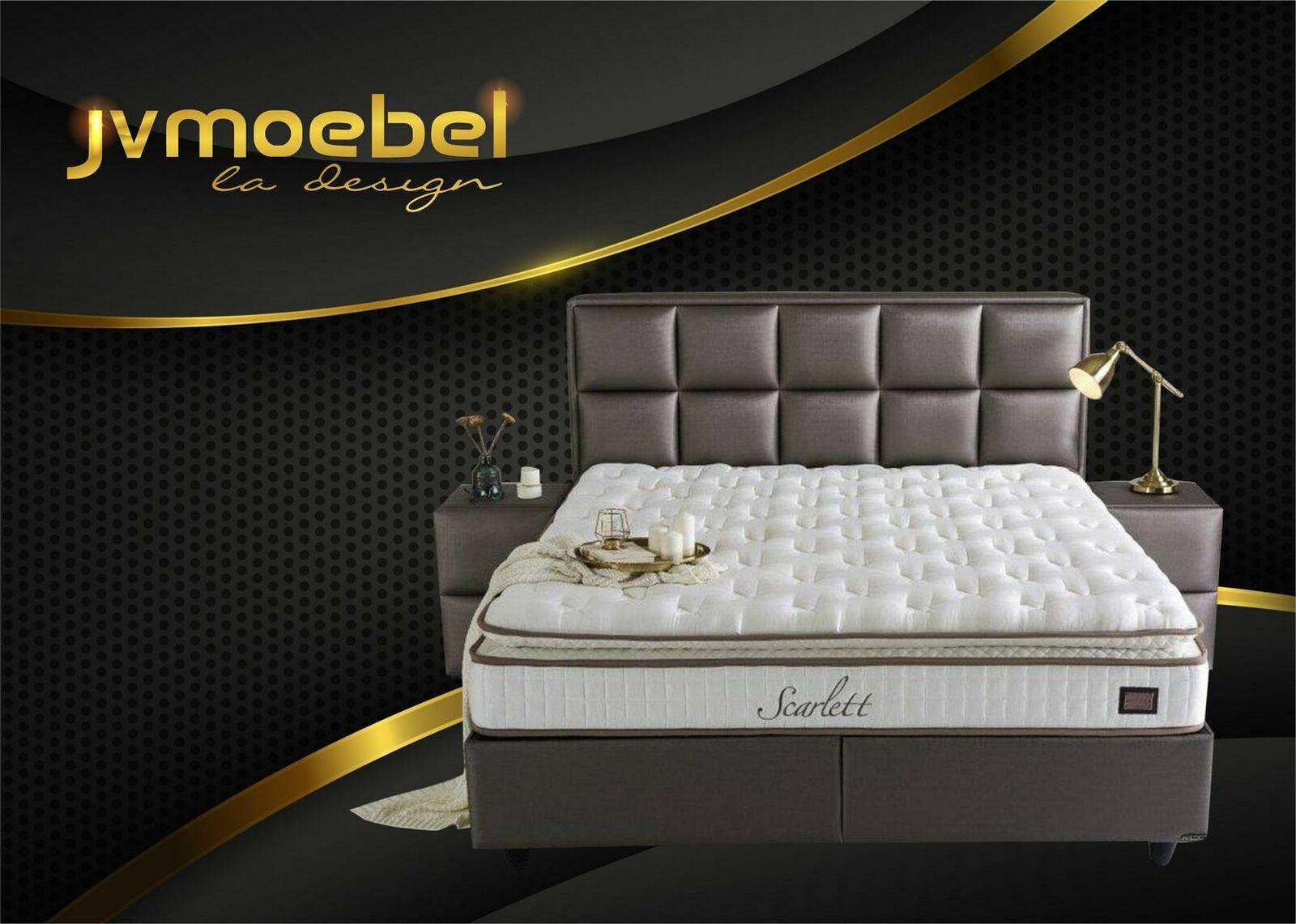 Bett Leder 2er Nachttisch 3 tlg. Schlafzimmer Set Möbel Modern Quality Betten Neu