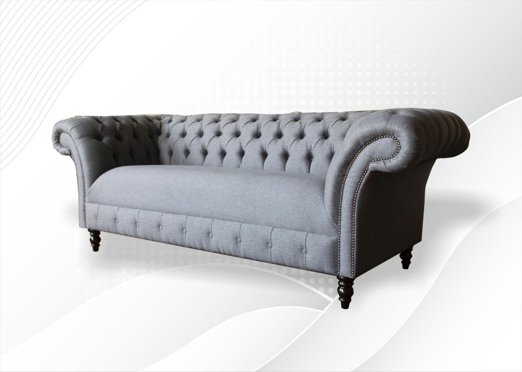 xxl big Sofa 3 Sitzer Couch Chesterfield Polster Garnitur Sitz Stoff Textil