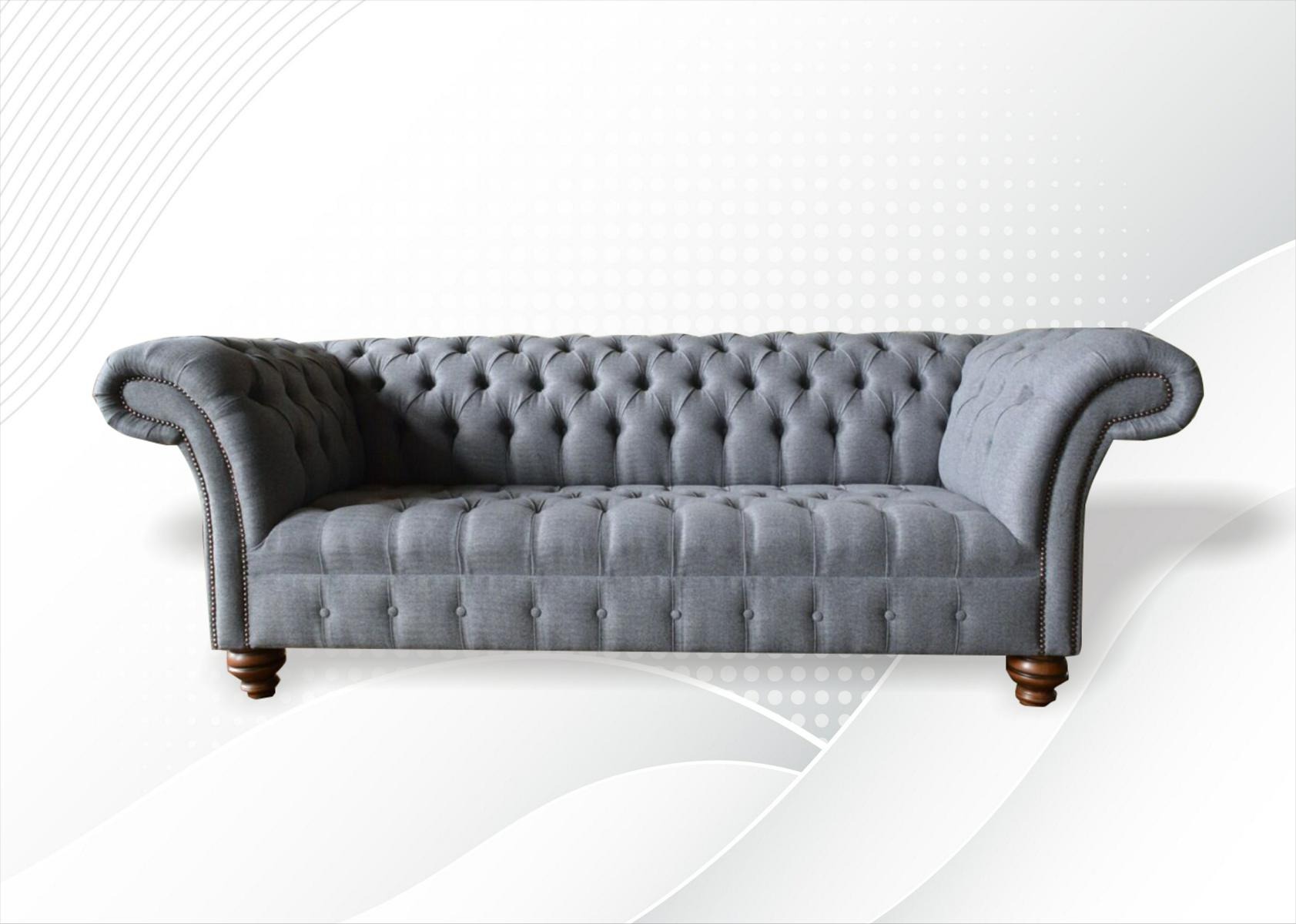Dreisitzer Couch Polster Design Sofa 3er Sitz Sofas Zimmer Grau