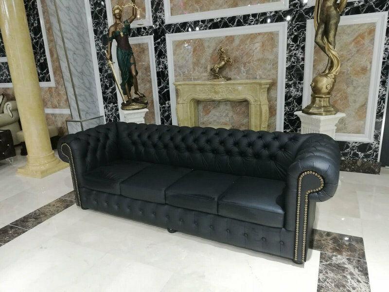 Chesterfield Couch Polster Sofas Klassische Leder Sofa 4 Sitzer Couchen Sofort
