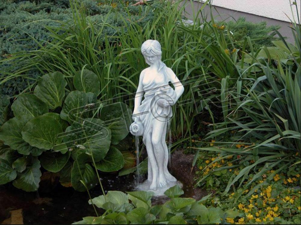 Teichfigur Gartenfigur "Frau Fontaine" 78cm Menschen Steinguss Gartendeko Sofort