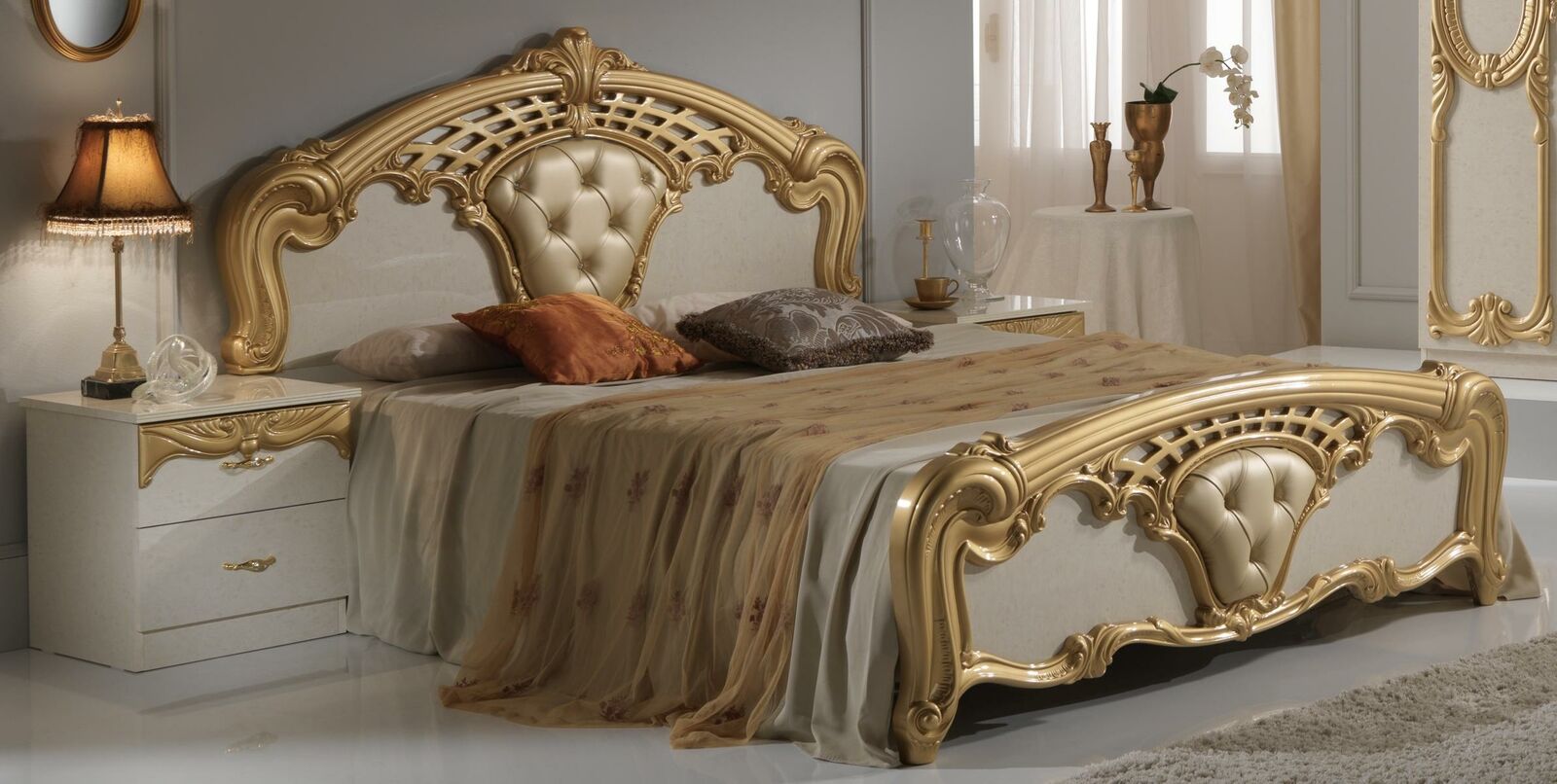 Bett Polster Design Luxus Doppel Hotel Betten Schlaf Zimmer Holz Möbel Sofort