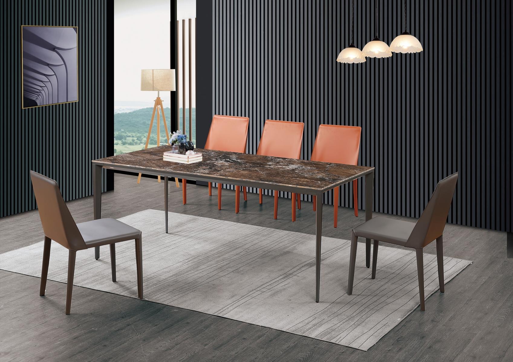 Luxus Esstisch - Tisch Esszimmer Möbel Metall Marmor Optik Design Tisch