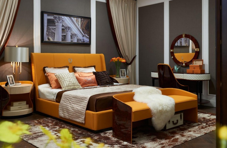 Luxus Schlafzimmer Doppelbett Bett 180x200cm Leder Neu Hotel Betten