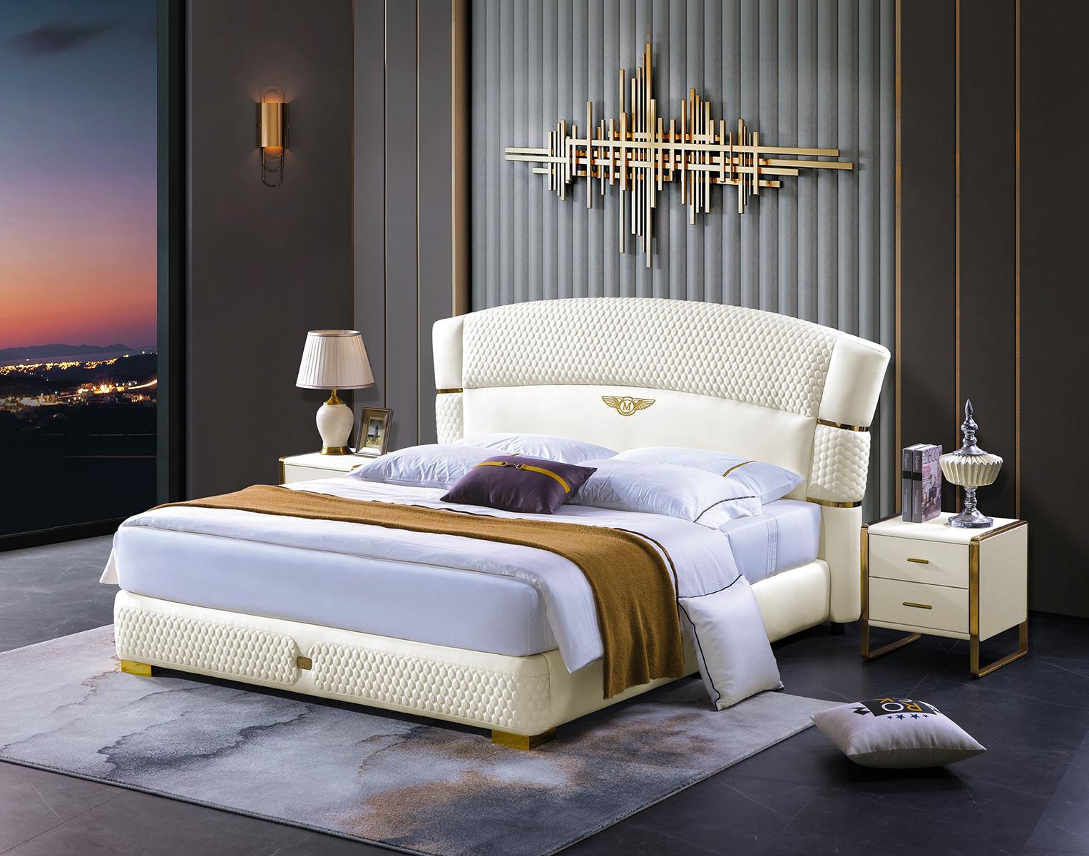 Holz Design Bett Doppel Luxus Ehe. Modernes Hotel Gestell Schlaf Zimmer