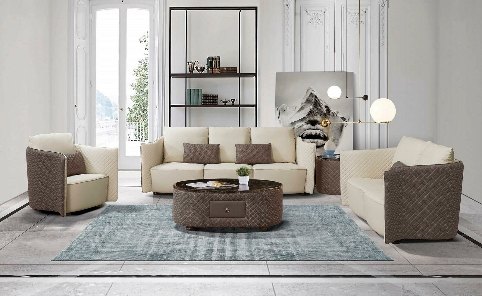 Design Ledersofa Couch Polster Garnitur Sofa 321 Sitzer Klassische Couchen Neu