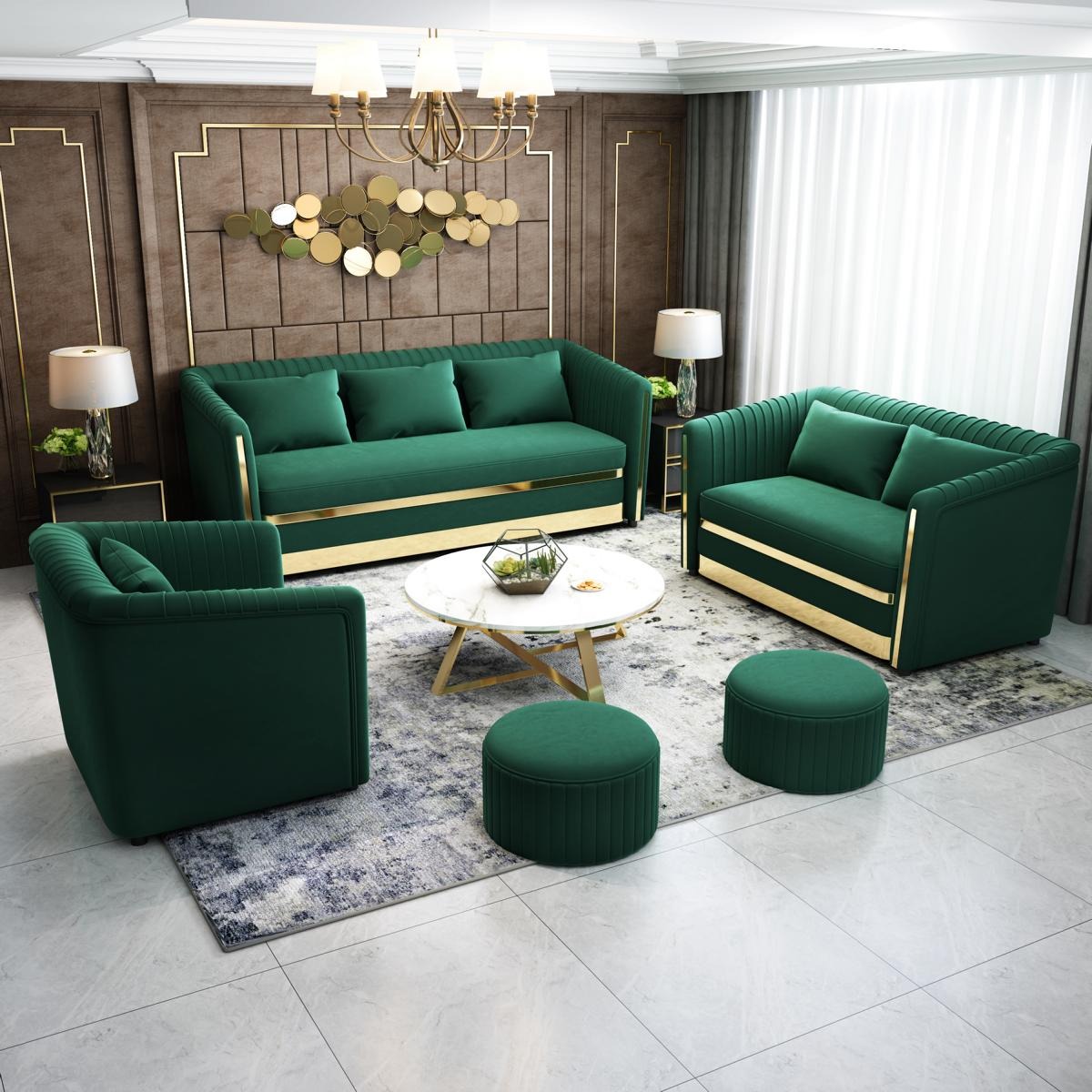 Textilsofa Sofagarnitur 3+2 Sitzer Set Garnitur Polstersofa Couch Designersofa !