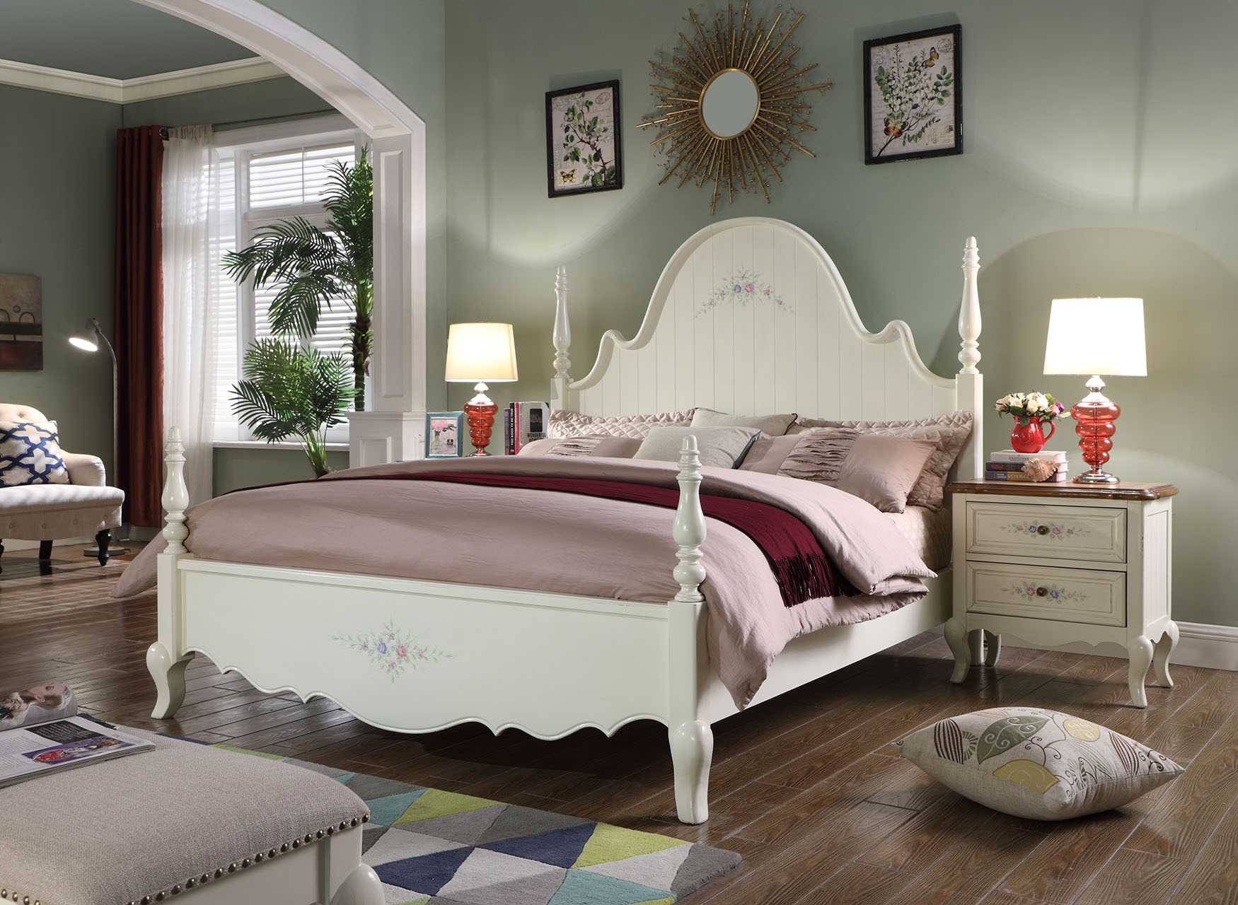 Set 3tlg Bett Doppelbett Klasse Schlafzimmer Betten 2x Nachttisch Holz 3tlg. Neu
