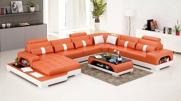 Ledersofa Ecksofa UForm Modernes Sofa Ecksofa Polster Designer Sofas Couch Neu