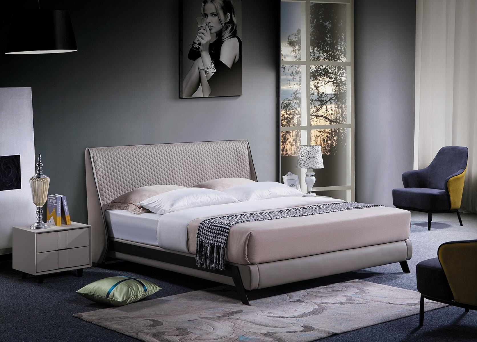 Luxus Schlafzimmer Bett Polster Design 180x200 Doppel Hotel Betten Textil Neu