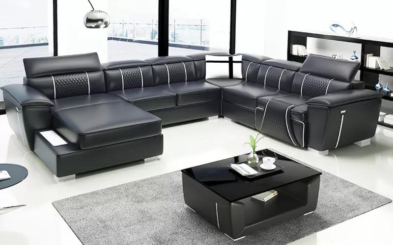 Design Couch Ecksofa Eckgarnitur Sofa Couchen Sofas Tisch 2tlg. Wohnlandschaft