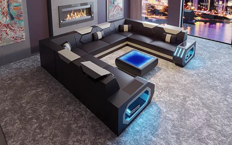 Design Wohnlandschaft Ecksofa Sofa Sofas Eckgarnitur Couchen Neu Polster Couch