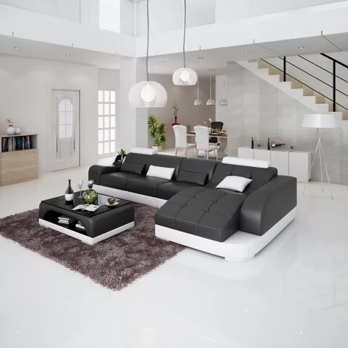 Design Sofa Eckcouch Ecksofa Couch Polster Eckgarnitur Couchtisch Sofas Neu 2tlg