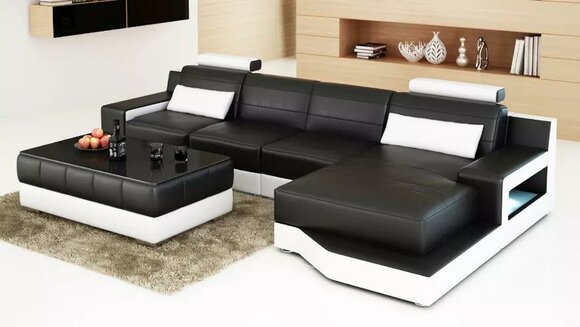 Ecksofa L-Form Modernes Sofa Ledersofa Ecksofa Polster Designer-Sofa