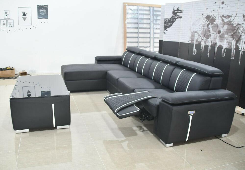 design ecksofa couch polster garnitur leder automatische relax funktion sofa neu
