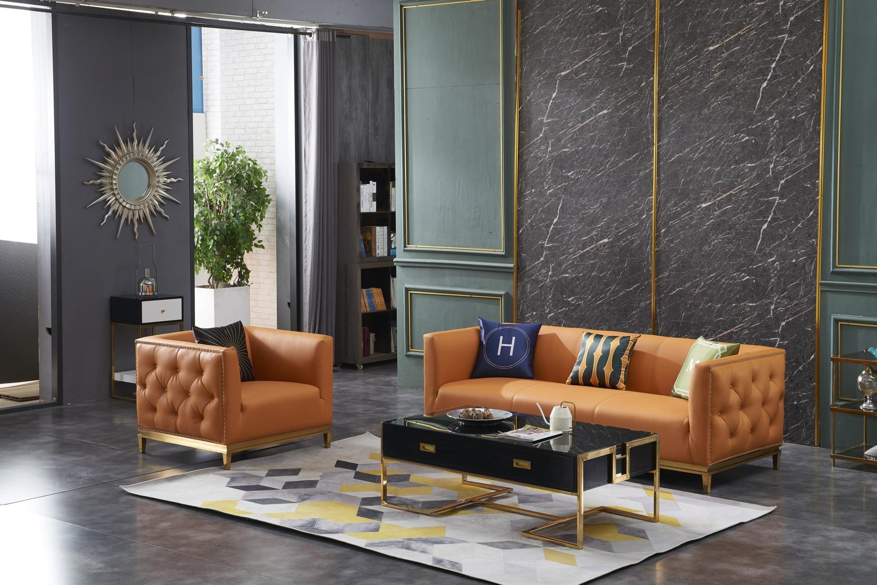 Klassische Sofa Couch Polster 3+1 Sitzer Couchen Leder Sitz Garnitur