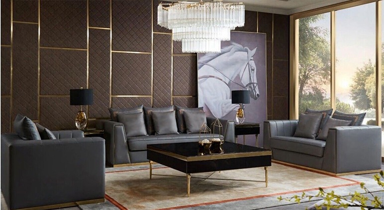 Sofagarnitur 321 Sitzer Set Design Sofas Polster Couchen Leder Deko Relax