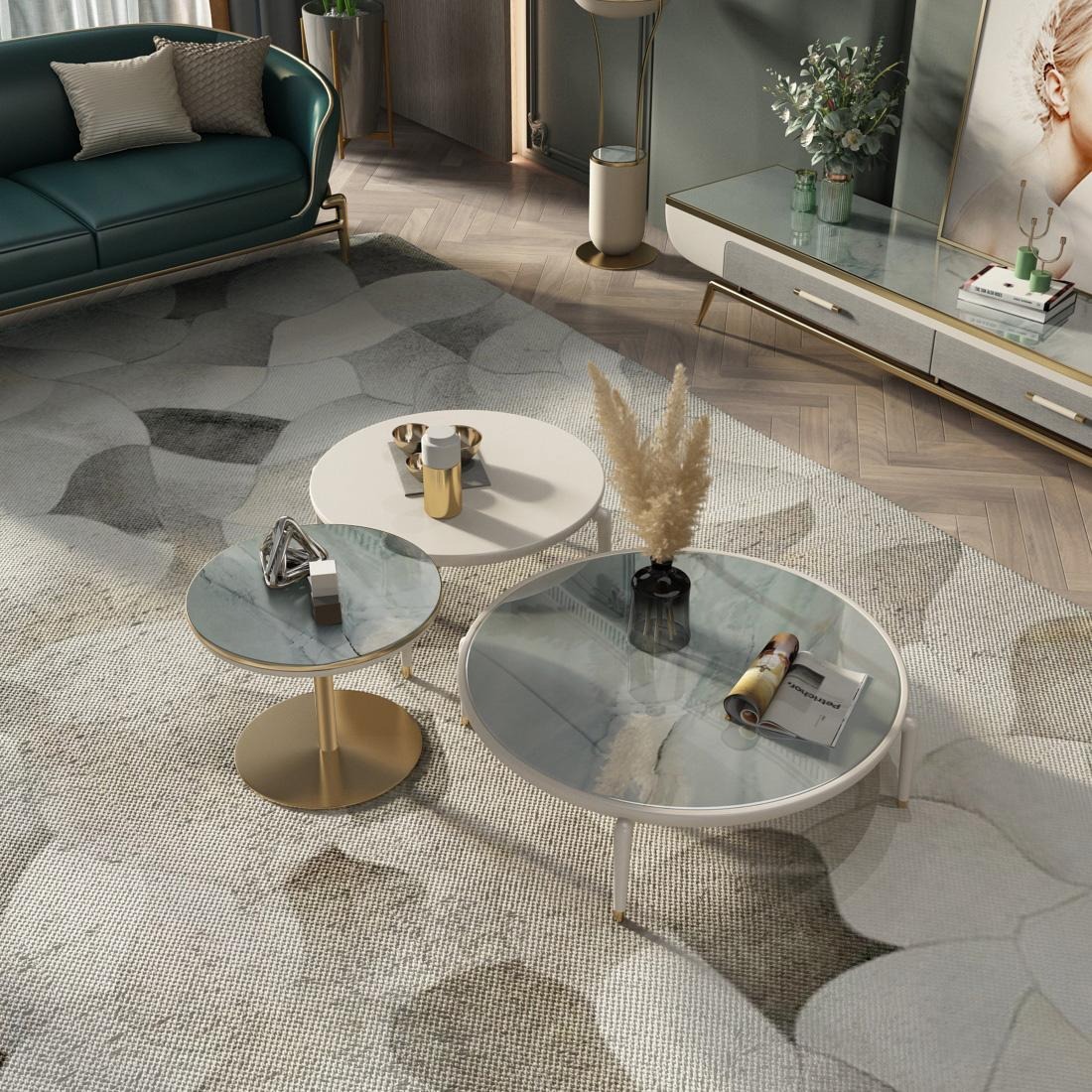 Design Marmor Beistell Tische Couch Tisch Sofa Wohn Zimmer 3x Set Wohn
