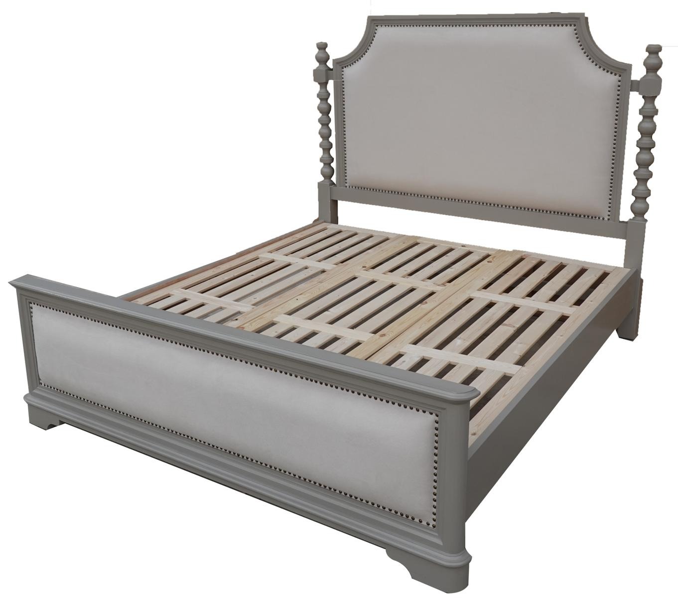 Design Schlafzimmer Bett Luxus Betten Holz Doppel Polster Möbel Kolonial Stil