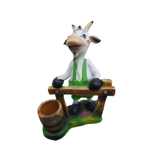 Figur Ziege Lustige Dekoration Statuen Skulptur Garten Deko Figuren