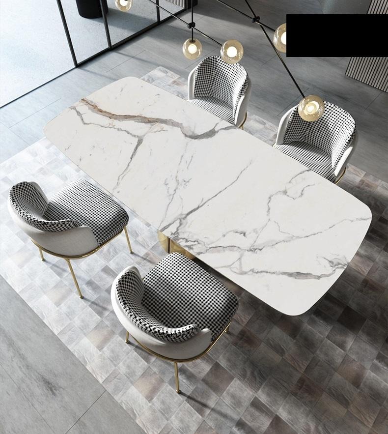 Marmor Esstisch 6x Stühle Komplettes Esszimmer Tisch Stuhl 7tlg. Garnitur