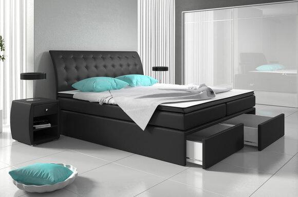 Boxspringbett Betten Bett Polster Kunstleder Designer Luxus Hotel Doppel Design