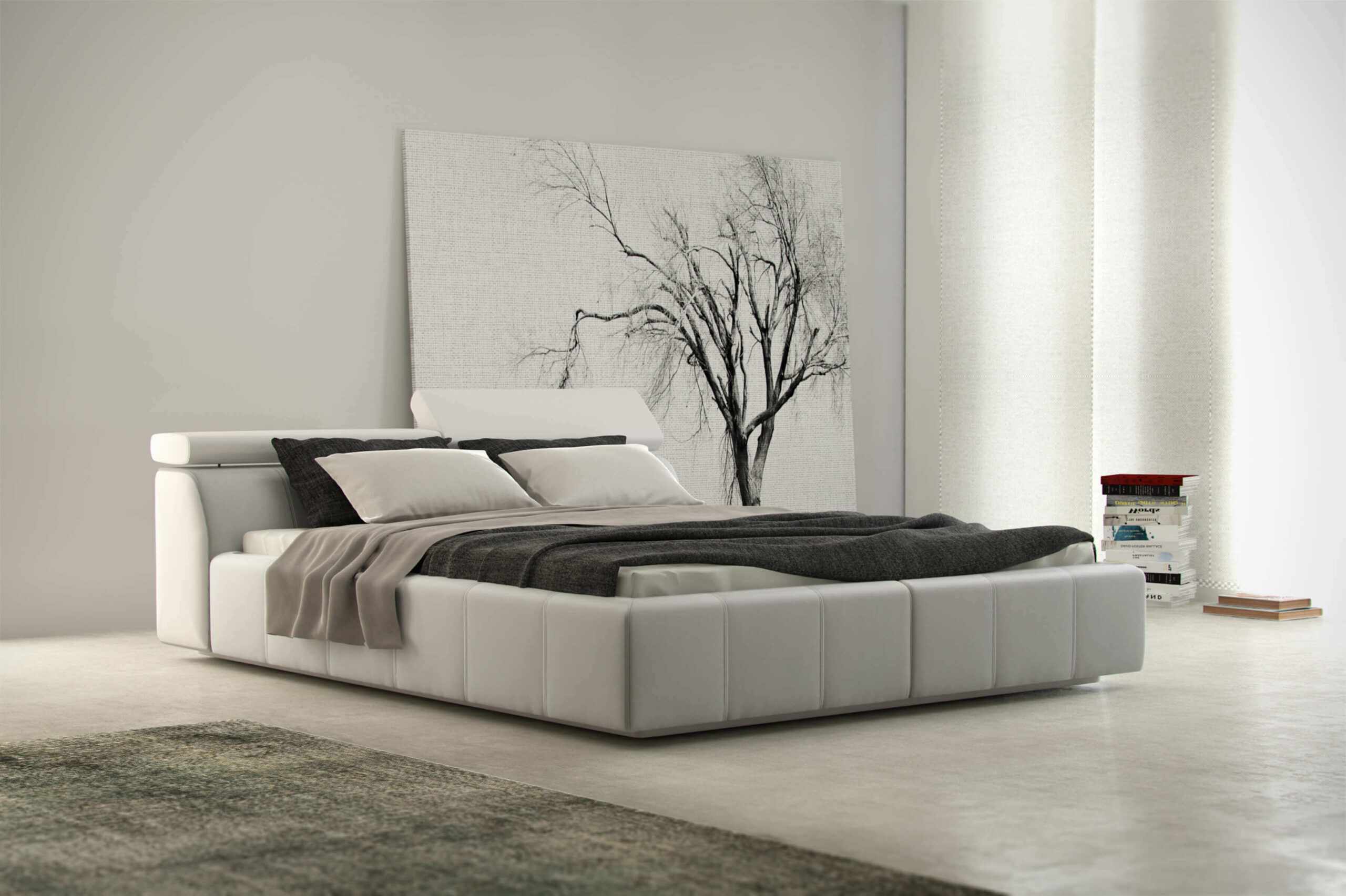 Bett Designer Polsterung Hotel Doppelbetten Multifunktion Betten 180 x 200 Neu