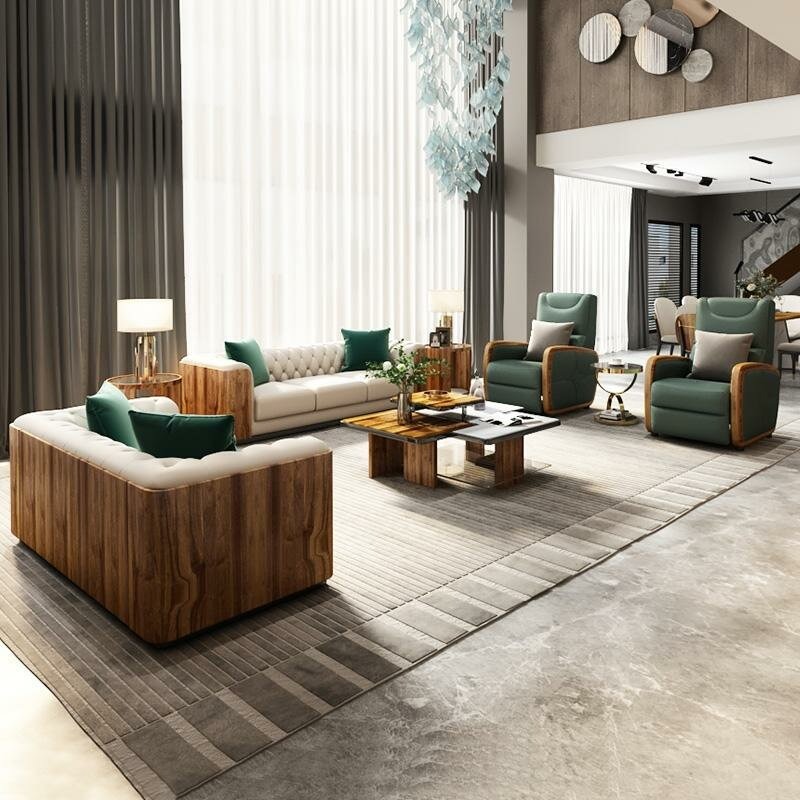 Luxus Möbel Sofagarnitur Couch Sofa Polster Designer Möbel 4tlg. Leder