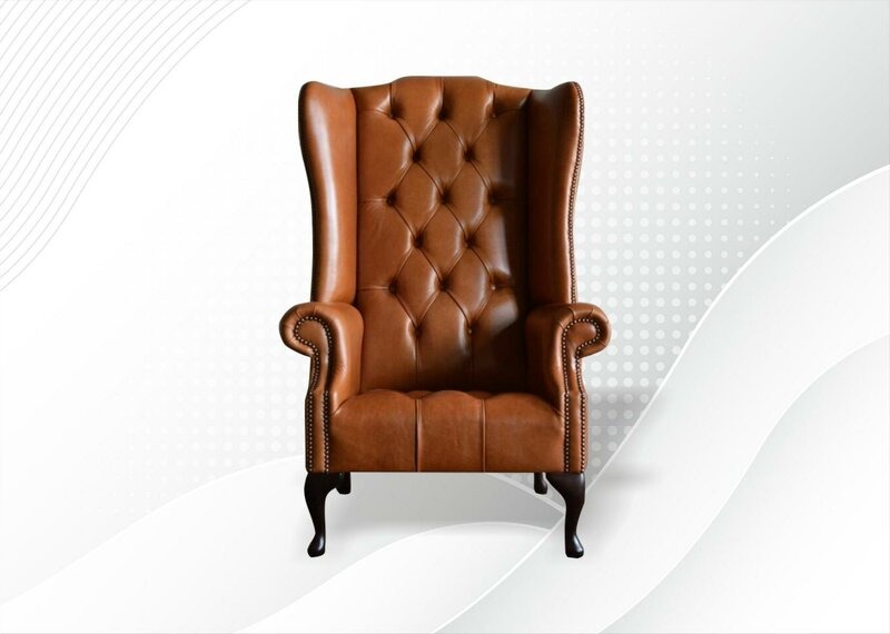 Chesterfield Sessel Leder Ohrensessel Einsitzer Möbel Wohnzimmer Moder