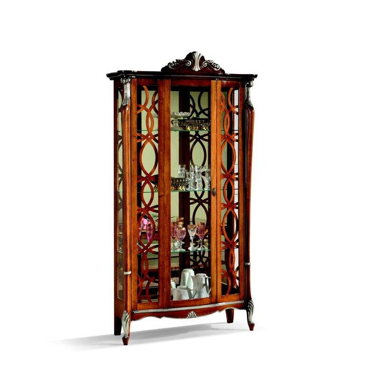 Italienische Möbel Luxus Design Holz Klassische Barock Regal Glasschrank Virtrinen