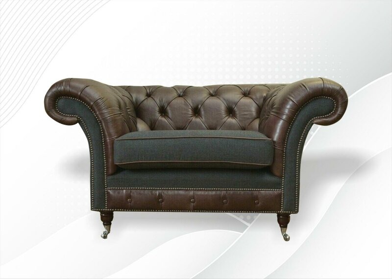 Chesterfield Sessel Leder Kreative Möbel Neu Wohnzimmer Modern Braun