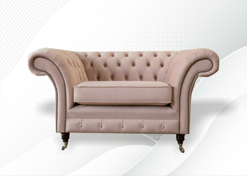 Chesterfield Sessel Rosa Textil Stoff Kreative Möbel Neu Wohnzimmer