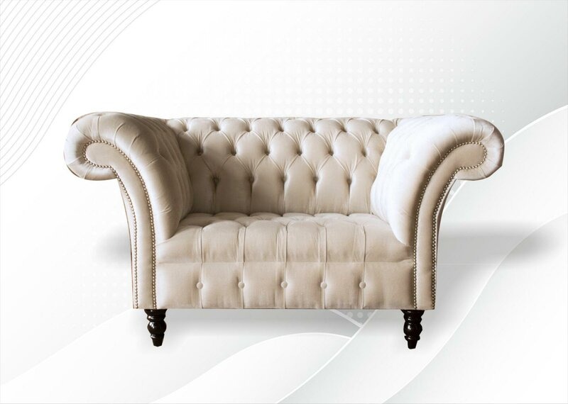 Chesterfield Sessel Textil Stoff Kreative Möbel Deko Neu Wohnzimmer Modern