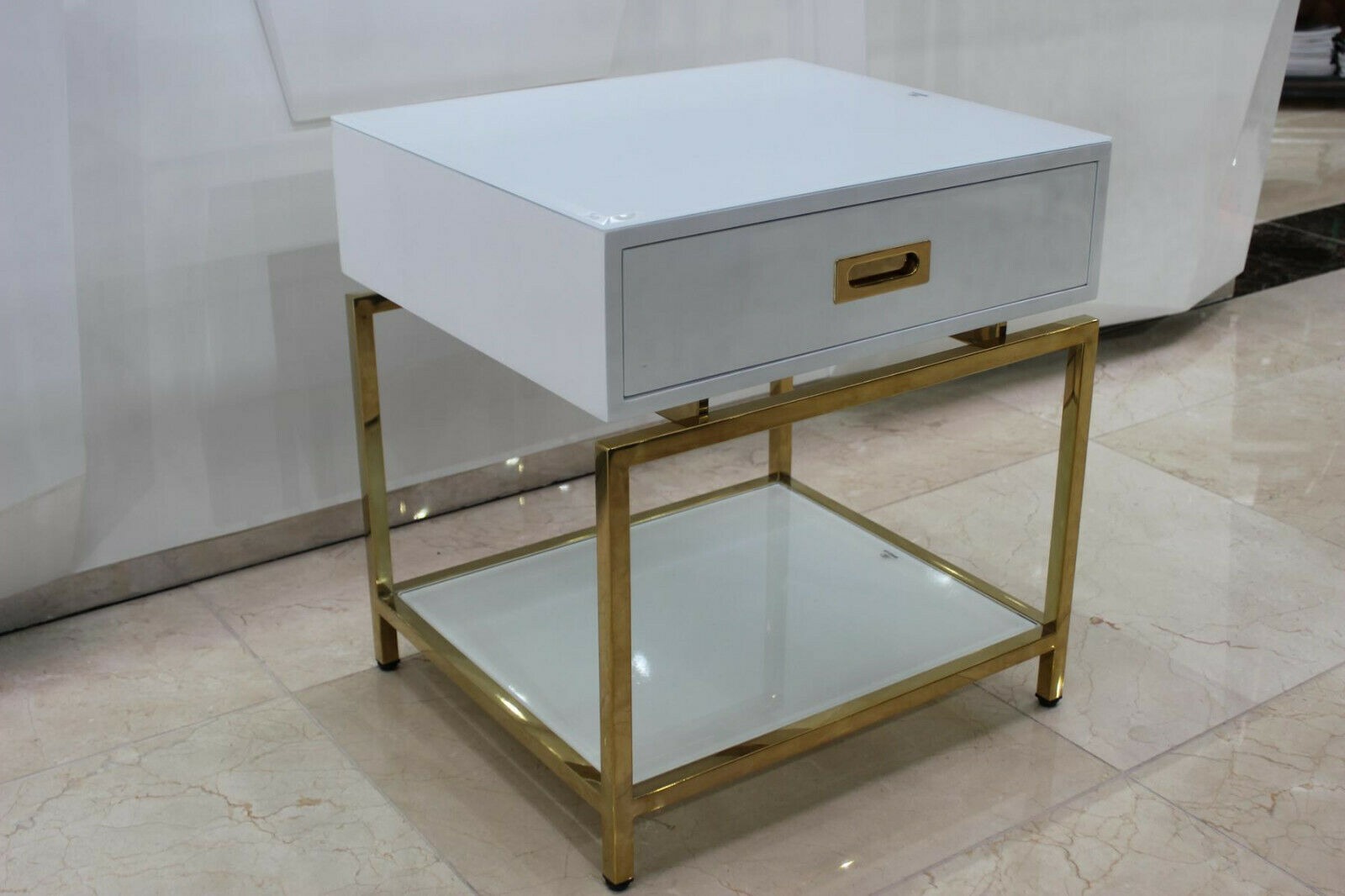 Beistelltisch Couchtisch Kaffetisch Quadrat Wohnzimmertisch Weiß Sofort