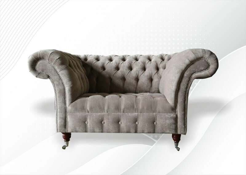 Chesterfield Sessel xxl big Möbel Neu Wohnzimmer Textil Stoff Luxus Modern