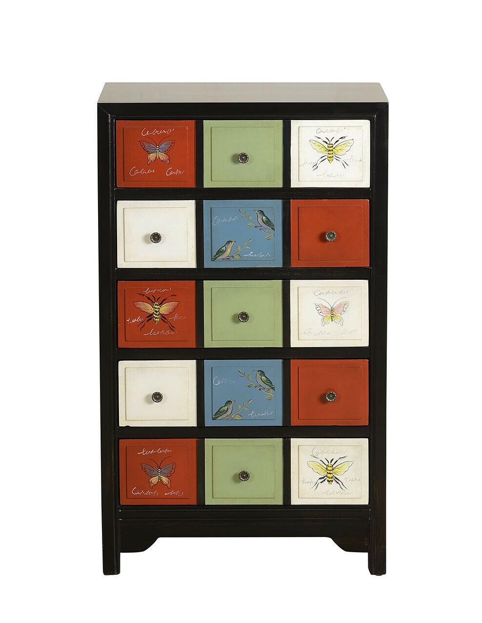 Bunter Apotheken Schrank Kommode Sideboard Hoch Schränke Echtes Holz