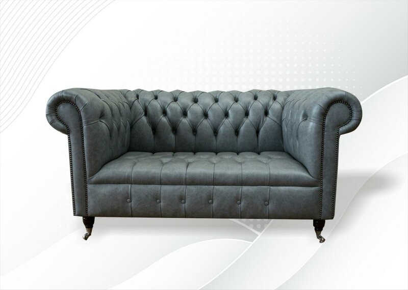 Chesterfield 2 Sitzer Zweisitzer Leder Wohnzimmer big Design Couchen