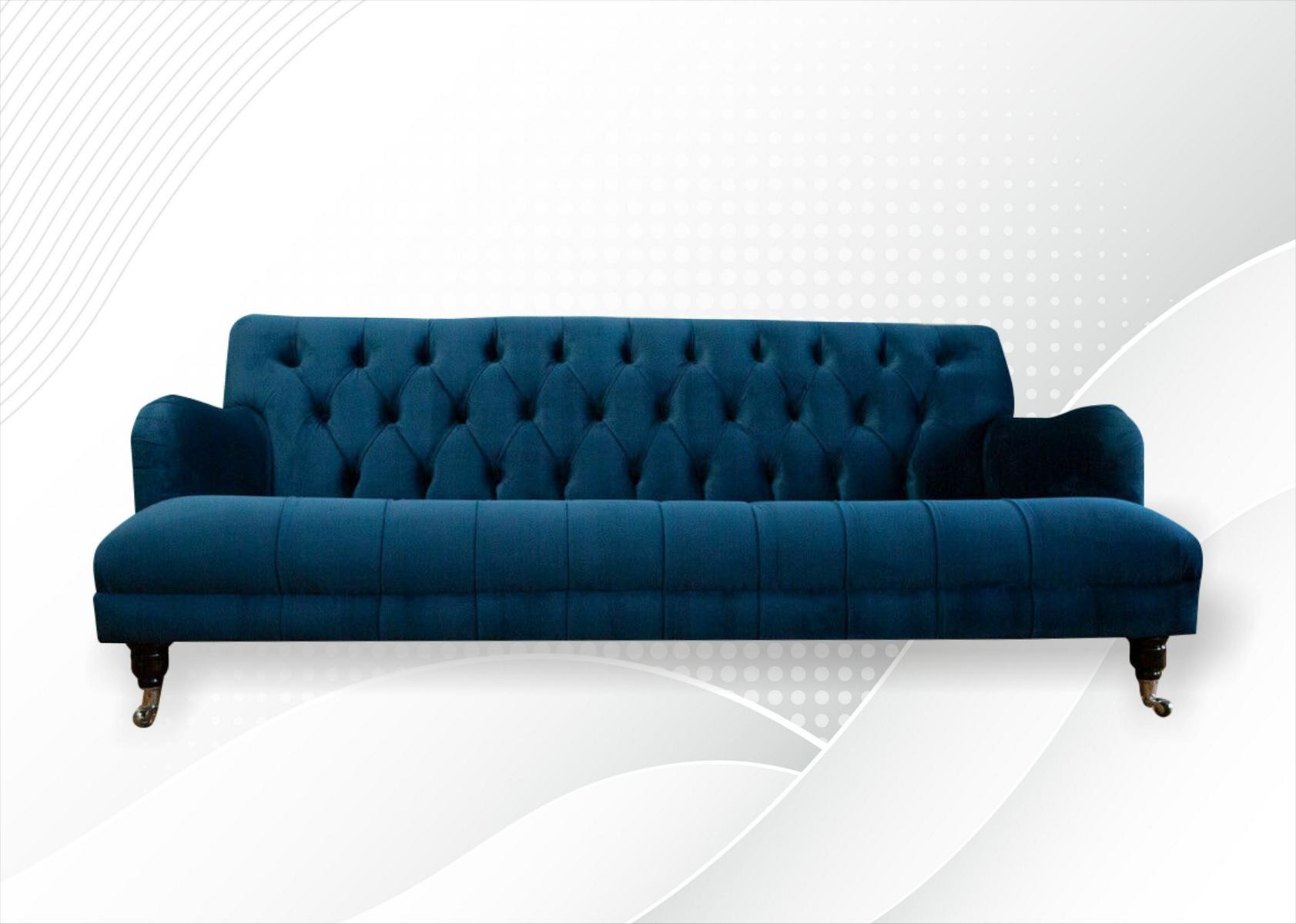 Chesterfield Blau Textil Sofa Design Couchen Polster Sofas Neu Luxus