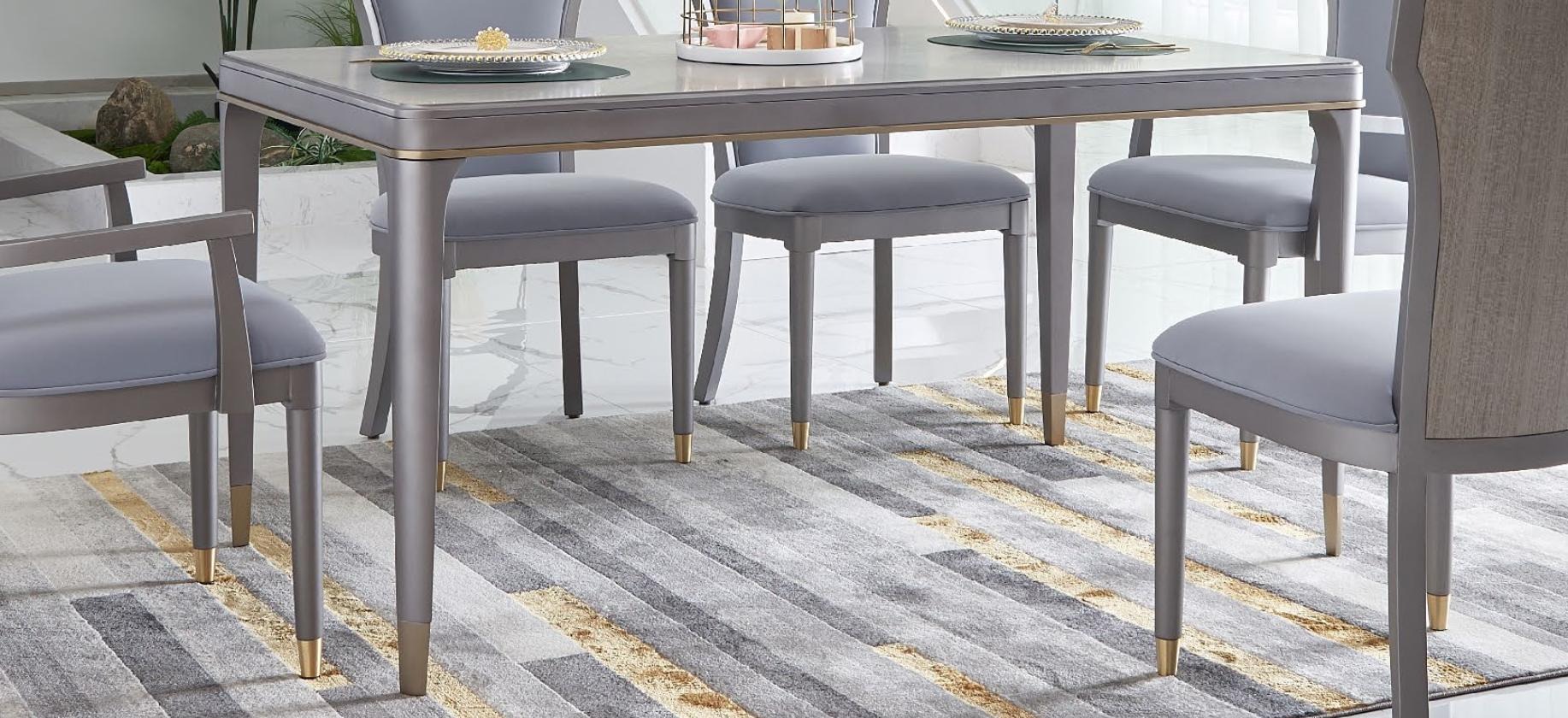 Luxus Möbel Esstisch Tisch Esszimmer Wohnzimmer Holz Edelstahl Design