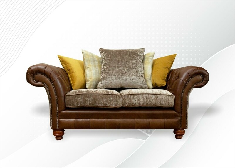 Chesterfield 2 Sitzer Braun Leder Wohnzimmer Modern Design Couchen Sofa