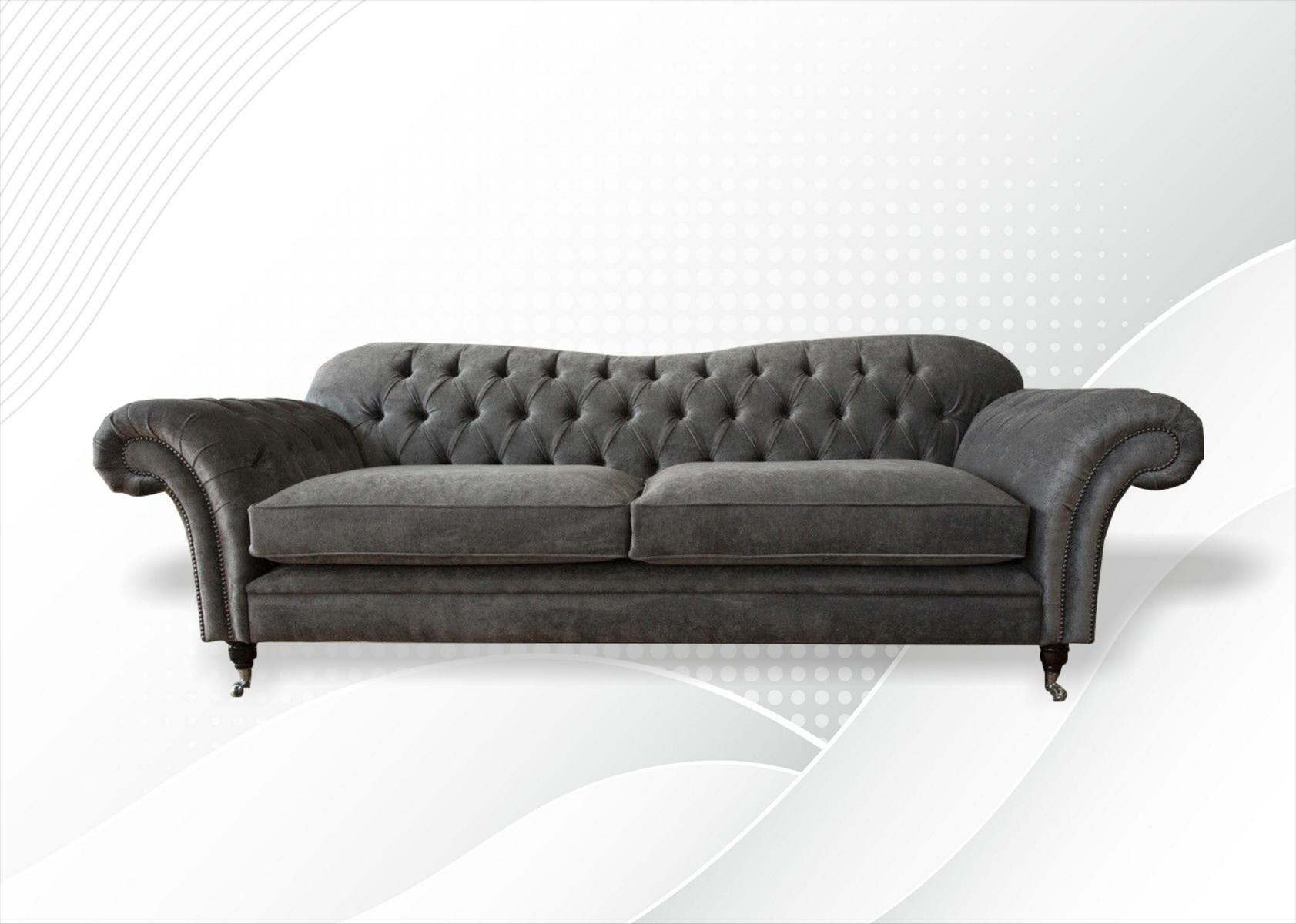Klassische Chesterfield Grau Sofa Design Couchen Polster Sofas Luxus