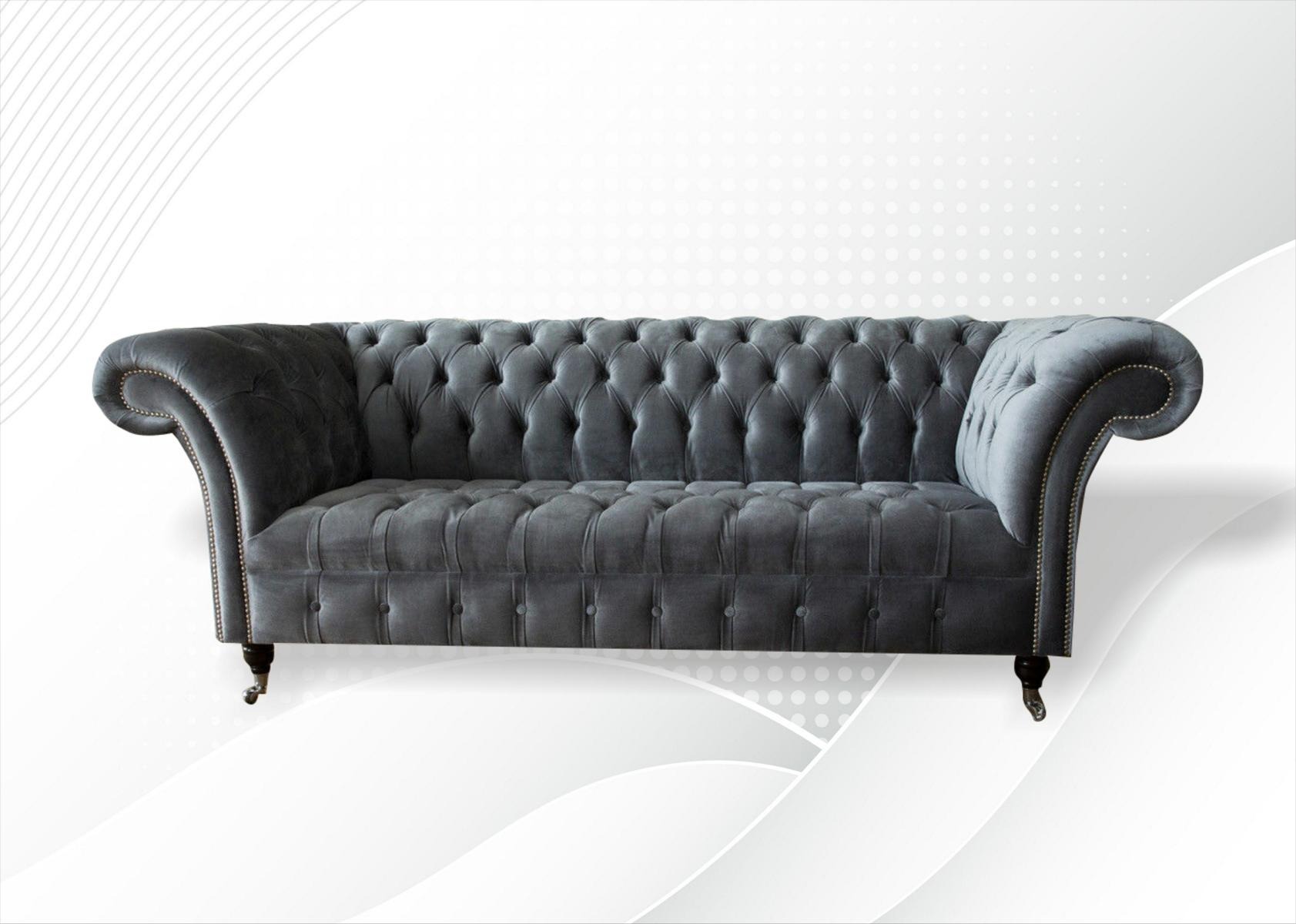 Chesterfield Grau Dreisitzer Kreative Möbel Neu Wohnzimmer Modern Design