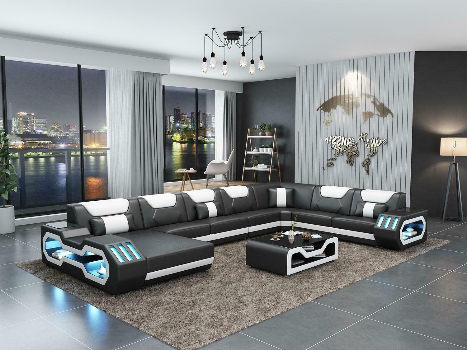 Ledersofa Ecksofa Garnitur Polster U Form Couch Sofa Design Eckgarnitur Sofas