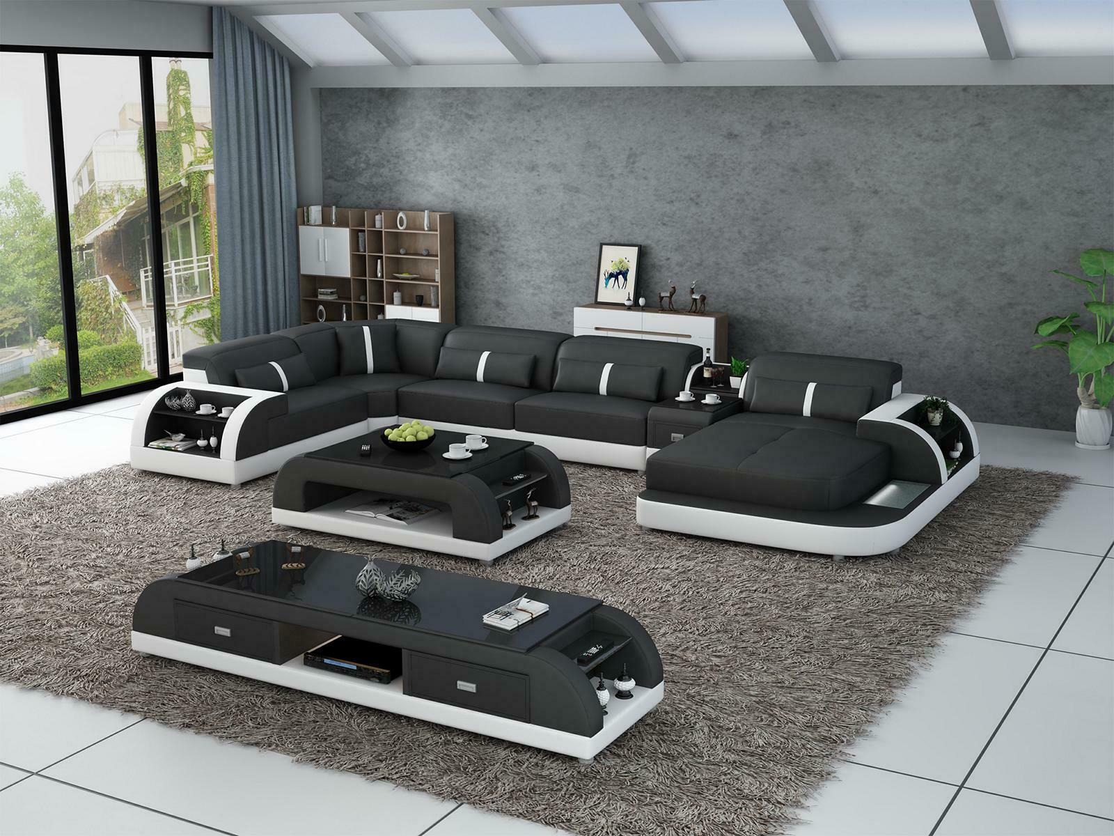 Moderne Designer Ecksofa U Form Wohnlandschaft Couch Sofas Polster Ecke Sofa Neu