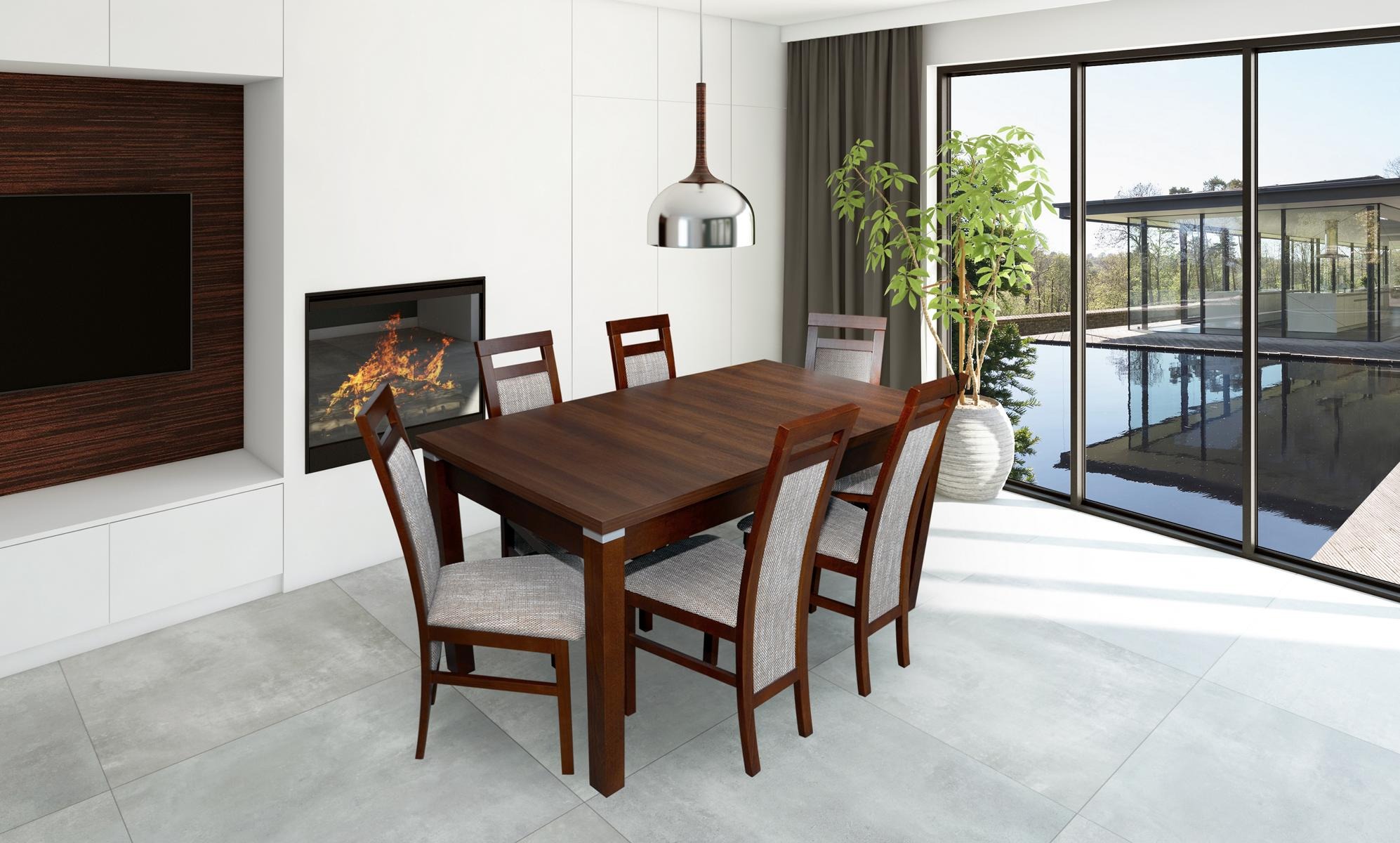 Komplett Set Esstisch + 6 Stühle Esszimmer Set Holz Ess Gruppe Tische Tisch 7tlg
