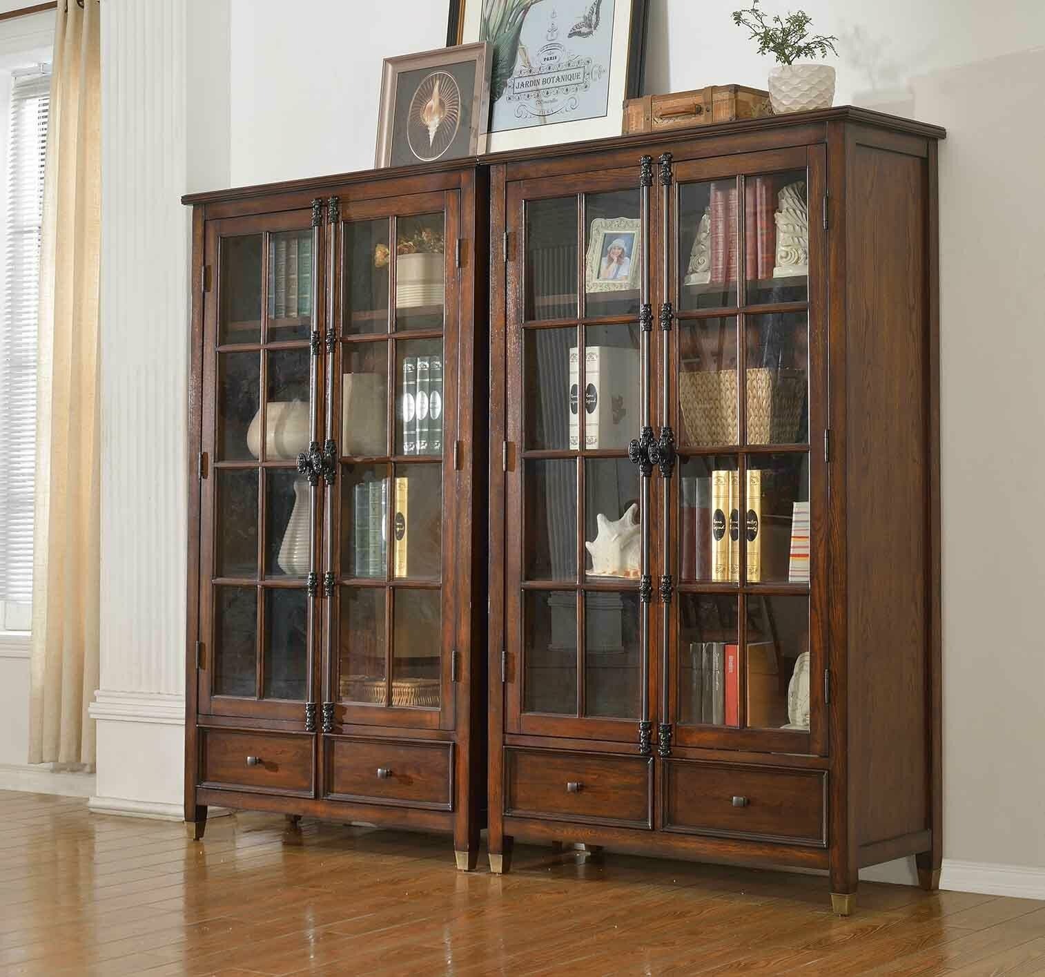 Vitrine Klassische Vitrine Vitrinenschrank Vitrinen Schränke Holz Schrank